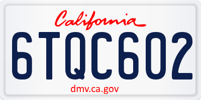 CA license plate 6TQC602