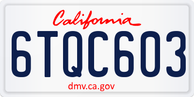 CA license plate 6TQC603