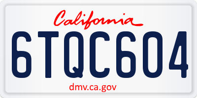 CA license plate 6TQC604