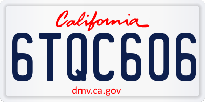 CA license plate 6TQC606