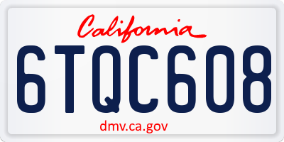 CA license plate 6TQC608