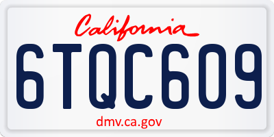 CA license plate 6TQC609