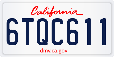 CA license plate 6TQC611