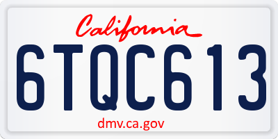 CA license plate 6TQC613