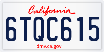 CA license plate 6TQC615