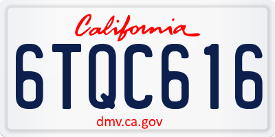 CA license plate 6TQC616