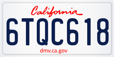 CA license plate 6TQC618