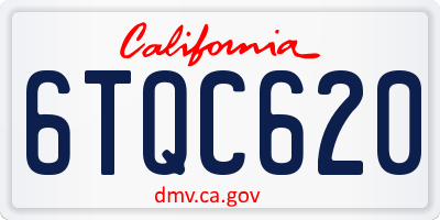 CA license plate 6TQC620