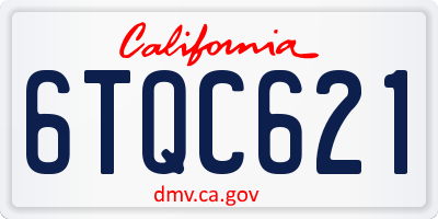 CA license plate 6TQC621