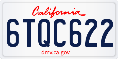 CA license plate 6TQC622