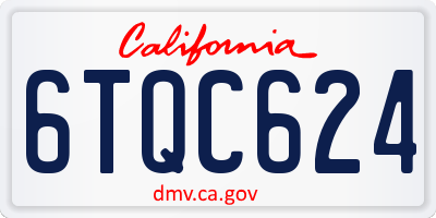 CA license plate 6TQC624