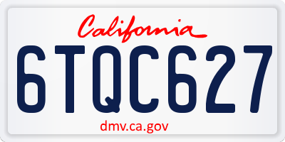 CA license plate 6TQC627