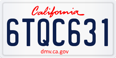 CA license plate 6TQC631