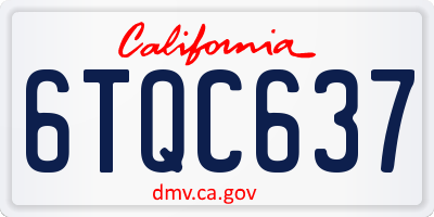 CA license plate 6TQC637