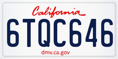 CA license plate 6TQC646