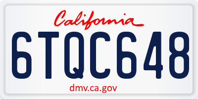 CA license plate 6TQC648