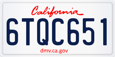 CA license plate 6TQC651