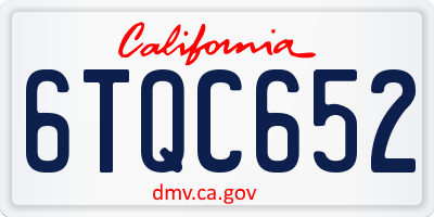 CA license plate 6TQC652