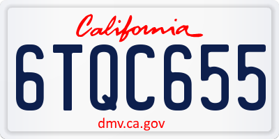 CA license plate 6TQC655