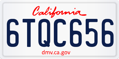 CA license plate 6TQC656