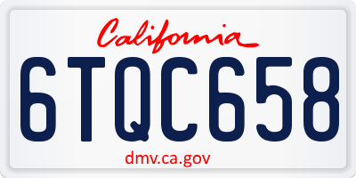 CA license plate 6TQC658