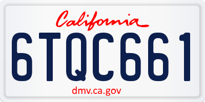 CA license plate 6TQC661