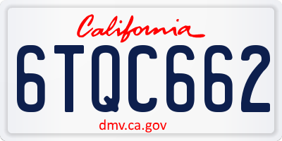 CA license plate 6TQC662