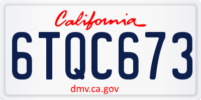 CA license plate 6TQC673