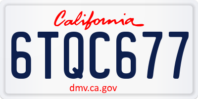 CA license plate 6TQC677