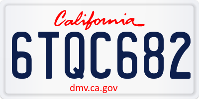 CA license plate 6TQC682