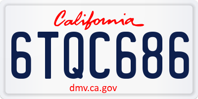 CA license plate 6TQC686