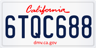 CA license plate 6TQC688