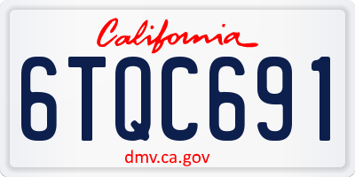 CA license plate 6TQC691