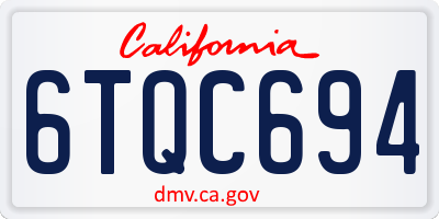 CA license plate 6TQC694