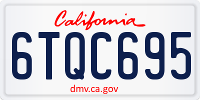 CA license plate 6TQC695