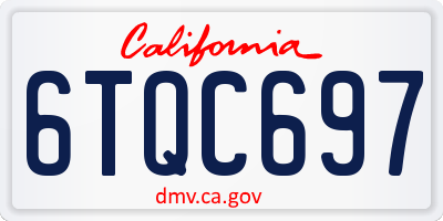 CA license plate 6TQC697