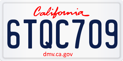 CA license plate 6TQC709