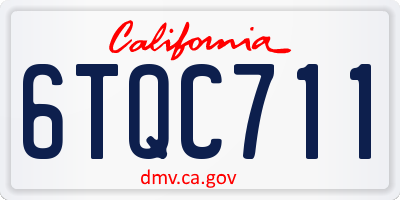 CA license plate 6TQC711