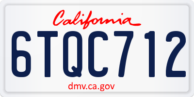 CA license plate 6TQC712