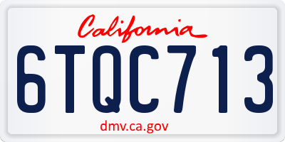 CA license plate 6TQC713