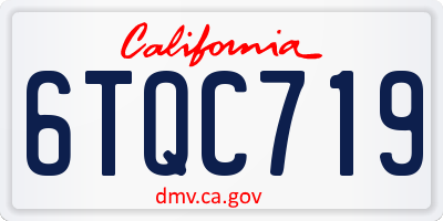 CA license plate 6TQC719