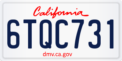 CA license plate 6TQC731