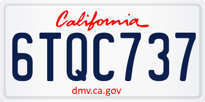 CA license plate 6TQC737