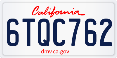 CA license plate 6TQC762