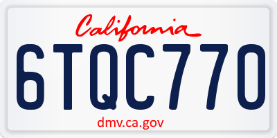 CA license plate 6TQC770