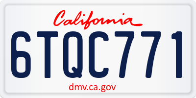 CA license plate 6TQC771