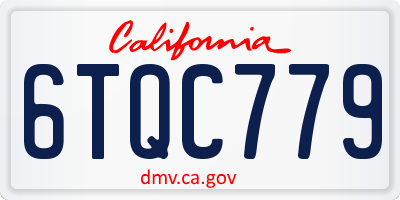 CA license plate 6TQC779