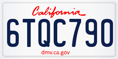 CA license plate 6TQC790