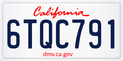 CA license plate 6TQC791