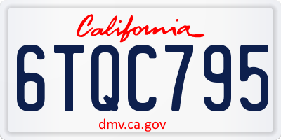 CA license plate 6TQC795